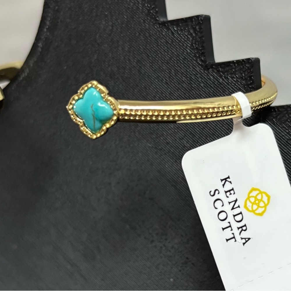 Kendra Scott Gold & Turquoise Cuff Bracelet - Picture 8 of 11